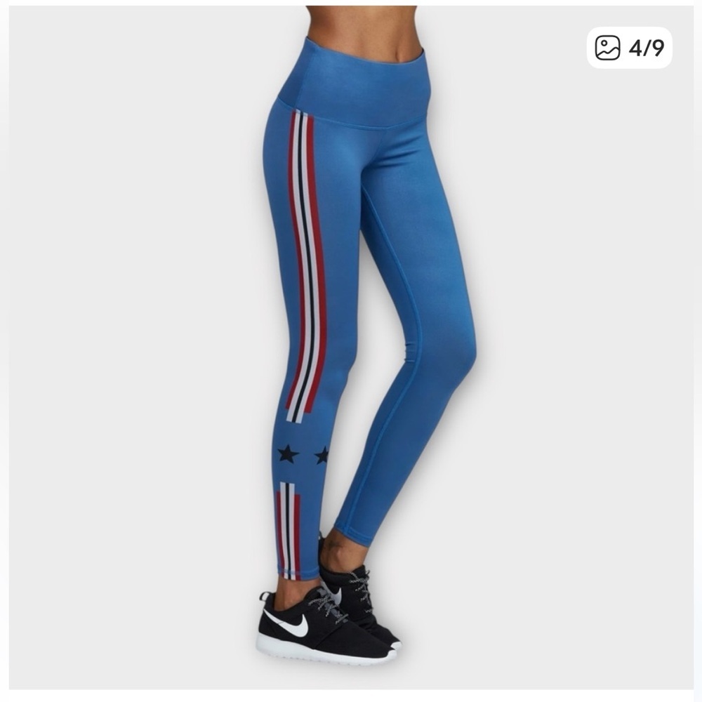 Noli Blue Rebel Leggings with Red and White Stripe Stars